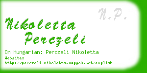 nikoletta perczeli business card